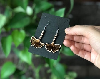Ginkgo Blatt Ohrringe | Holz Ohrringe | Leichte | Muttertagsgeschenk | Geschenk | Ohrringe | Damen Schmuck