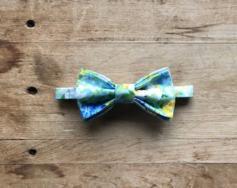 Simply Me • Gentlemen ~ Men’s Bow Tie ~ Floral and Foliage Print ~ Pastels ~ Adjustable ~ Handmade ~ Wedding