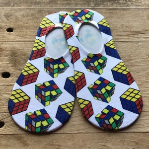 Rubik&#39;s Cube No-Show Socks | Rubik&#39;s Cube | No-Show Socks | Novelty Socks | Fun Socks | Gift for Her | Birthday | Stocking Stuffer | Gift