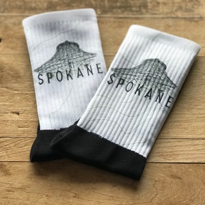 Spokane Pavilion Crew Socks | Crew Socks | Pavilion | Spokane | Crew Socks | Gift for Him | Father&#39;s Day | Stocking Stuffer | Birthday