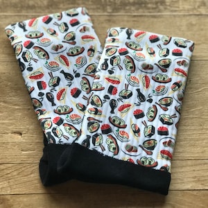 Sushi Crew Socks | Sushi | Crew Socks | Food Socks | Gift for Him | Birthday | Father&#39;s Day | Stocking Stuffer | Green/Orange/White/Black