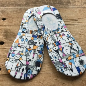 Bauhaus No-Show Socks | &quot;Art Socks&quot; | Artist Socks | Abstract Art | Pink/Blue/Orange/Black/White | Gift for Her | Gift for Him | Birthday