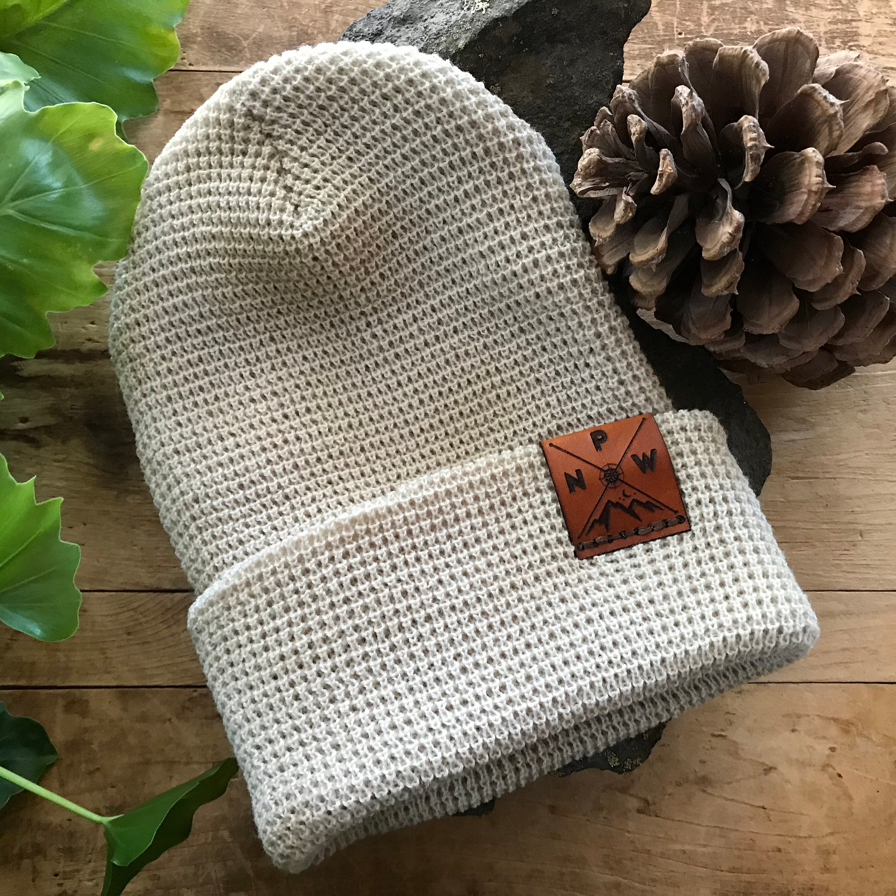 Leather Patch Beanie - Etsy