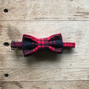 Simply Me • Gentlemen ~ Kid’s Bow Tie ~ Gift ~ Tartan Plaid ~ Christmas ~ Wedding ~ Black and Red ~ Handmade