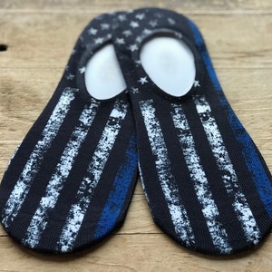 Police Blue No-Show Socks | Black and Blue | No-Show Socks | Police | Police Blue | Gift for Her | Gift for Him | Socks for a Cause | Gift