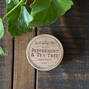 Bálsamo para manos de menta y árbol de té / Menta / Árbol de té / Regalo para él / Regalo para ella / Cumpleaños / Relleno de medias / Regalo / Bálsamo para manos