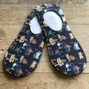 Cats with Laser Beam Eyes No-Show Socks | Funny Socks | Humorous Socks | Gift | Stocking Stuffer | Birthday | Cat Lover | Crazy Cat Lady