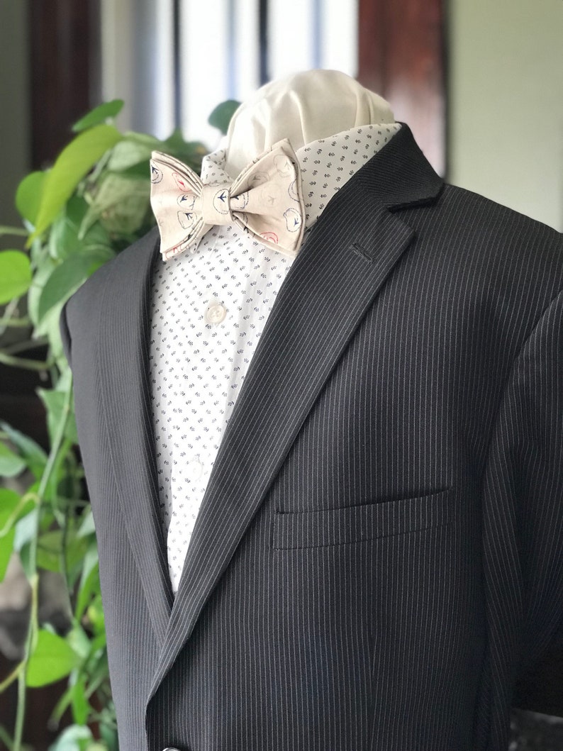 RedWhiteBlueBeige Father\u2019s Day Wedding AviationPlanes Handmade Set of Three Simply Me \u2022 Gentlemen Adjustable Bow Tie Set