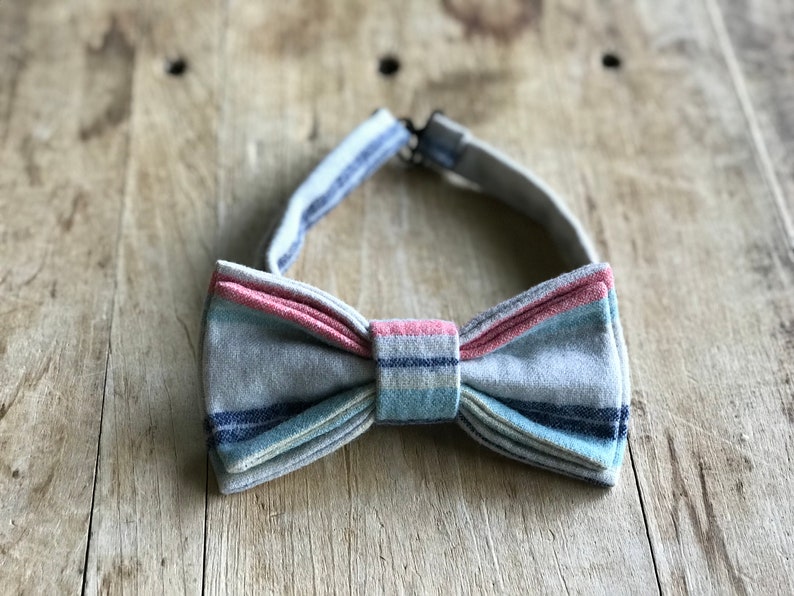 Muted Colors| Fall Wedding Handmade Gents Bow Tie Striped Simply Me \u2022 Gentlemen Adjustable Bow Tie