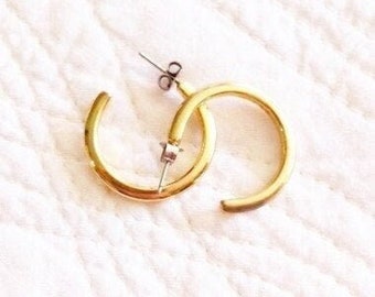 Vintage Bohemian Gold Hoop Earrings, Olives and Doves