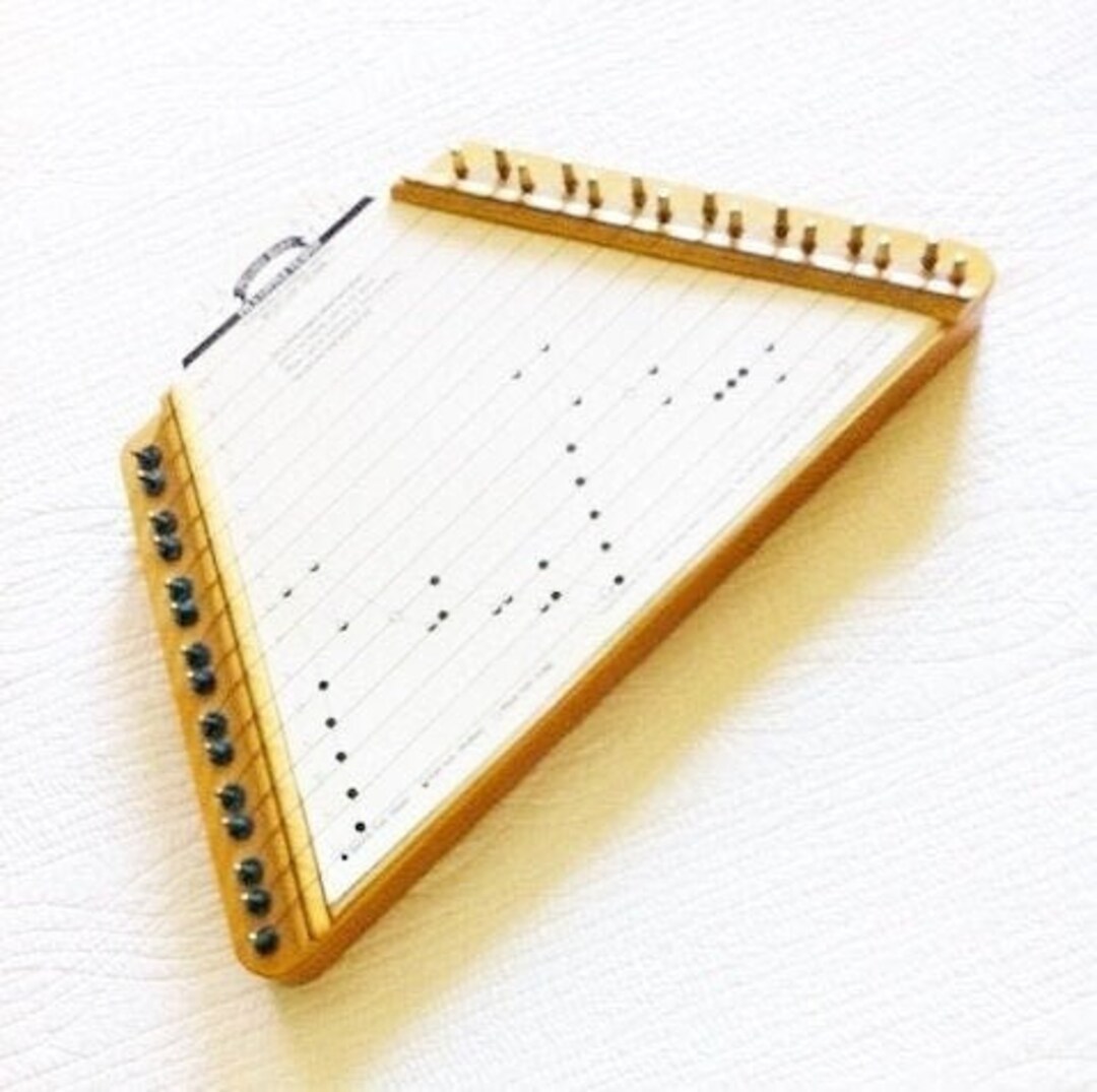 Vintage Laptop Harp With Music Note Cards Musical Vintage Etsy