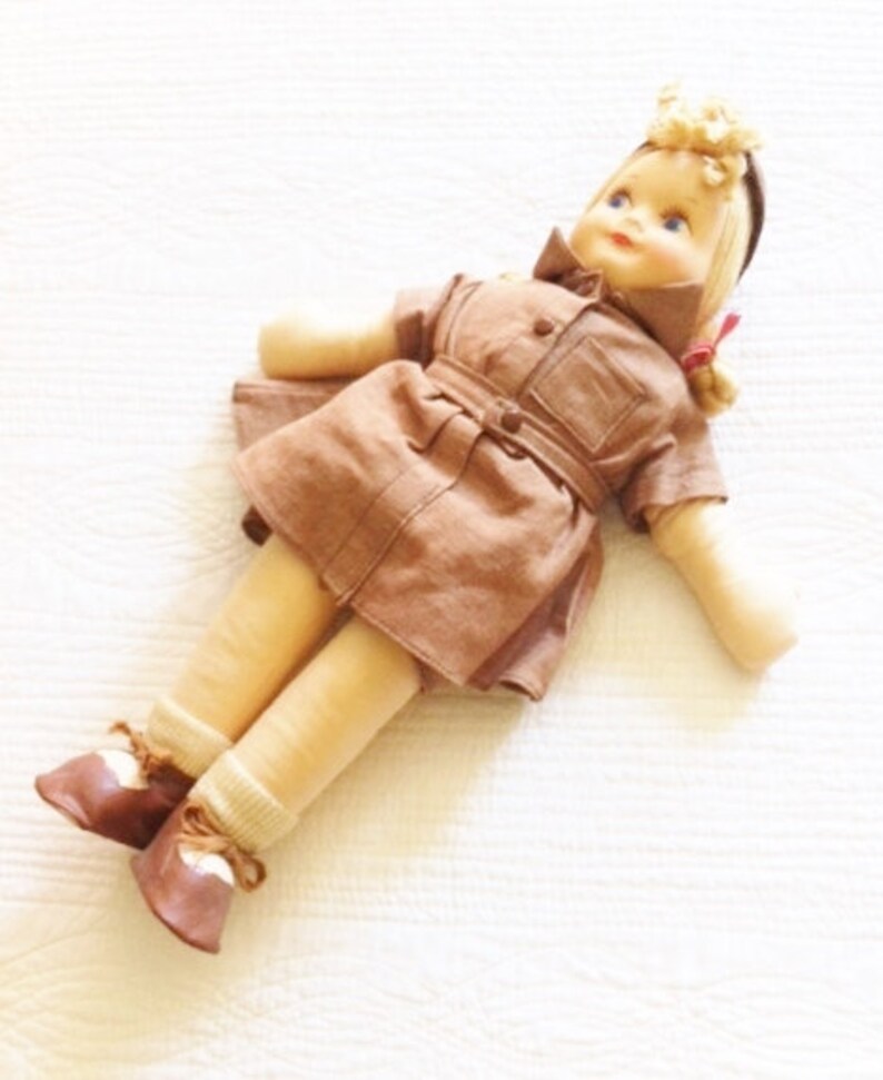 Vintage Girl Scout Doll With Cinnamon Brown Uniform and Soft Etsy