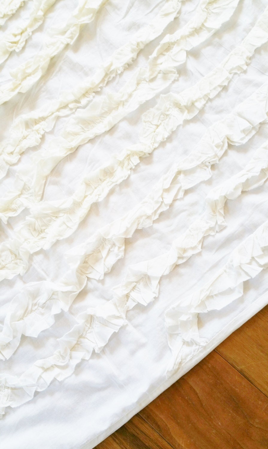 Vintage Romantic Home Heirloom White and Cafe Au Lait Ruffled - Etsy