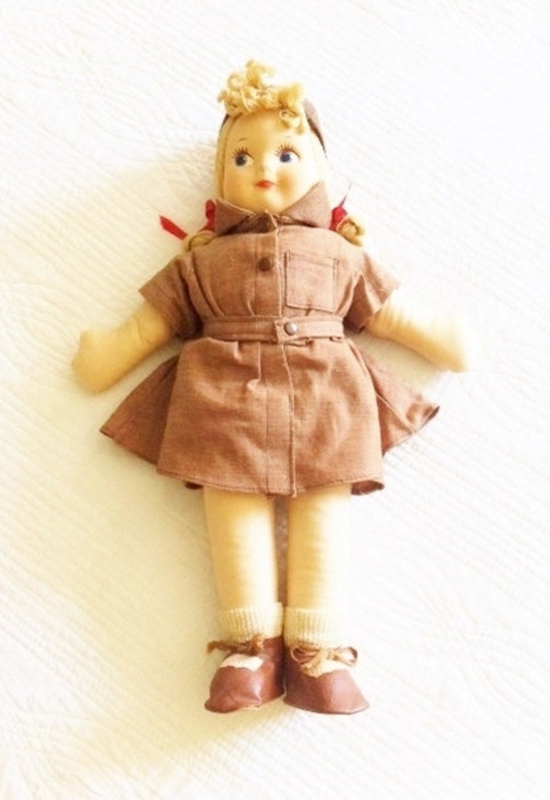 Vintage Girl Scout Doll With Cinnamon Brown Uniform and Soft Etsy