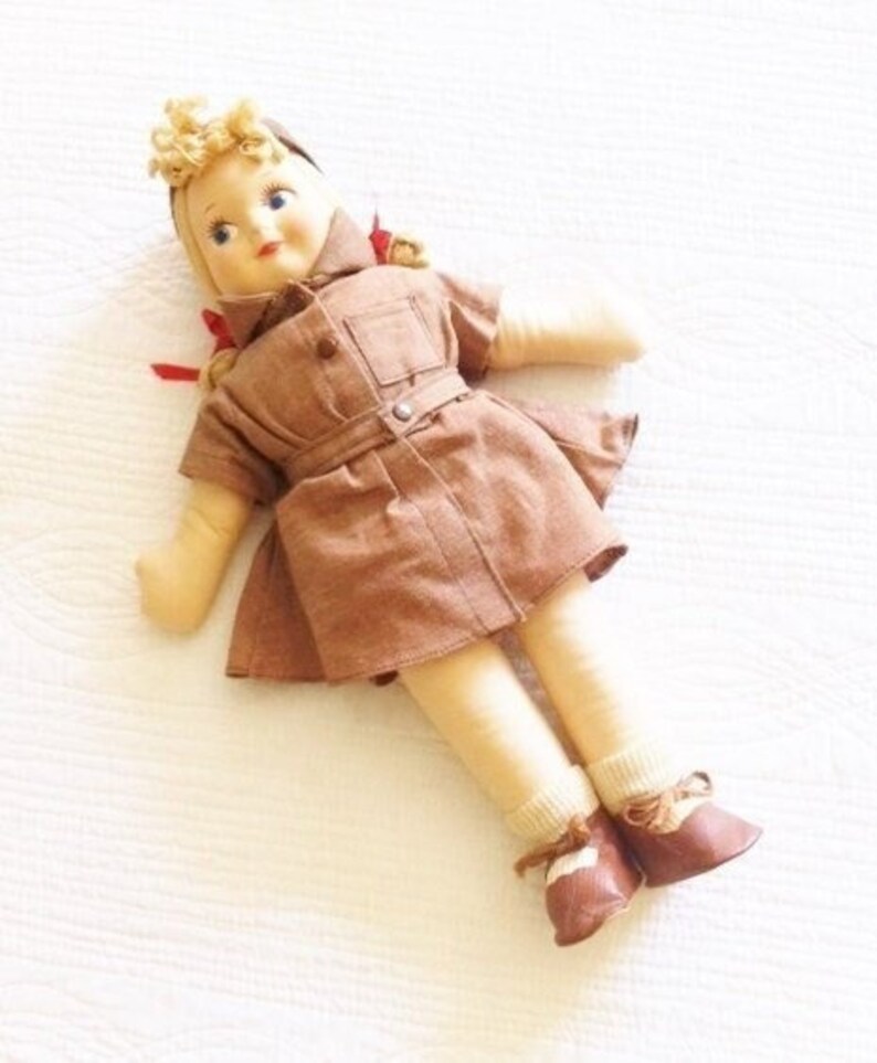 Vintage Girl Scout Doll With Cinnamon Brown Uniform and Soft Etsy