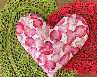 Have a Heart Hot/Cold pack - 100% cotton fabric, microwavable, sore muscle/headache relief, first aid, relaxation, spa, boo boo, pink gems