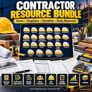 Ressourcenpaket für Bauunternehmer: Bauformulare, Vorlagen, Checklisten, E-Books (Digitaler Download)