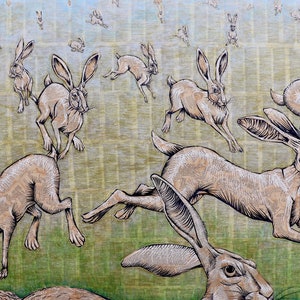 Harelucinations, limited edition giclee print of 25 signed and numbered prints