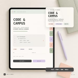 Agenda digitale per studenti di informatica / Agenda per studenti di ingegneria del software / PDF per progetti e compiti di programmazione per Goodnotes