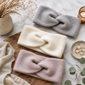 Twist Headband Knitting Pattern, Knit Ear Warmer PDF, Knitted Headband Pattern