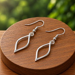 Handmade Simple Silver Dangle Drop Earring, Geometric Fishhook Earring, Elegant Gift For Women