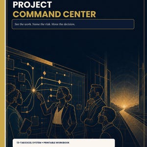 Manager Project Command Center | Excel Project Tracker, RACI, RAID Log, Dashboard | Google Sheets Compatible