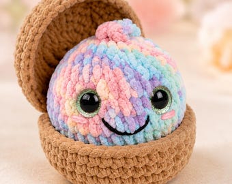 Modello all'uncinetto per ravioli e vaporiera senza cuciture, Kawaii Bao Amigurumi, download digitale PDF per principianti