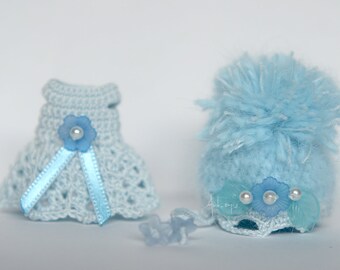 Crochet set for Petite Blythe doll - Light Blue