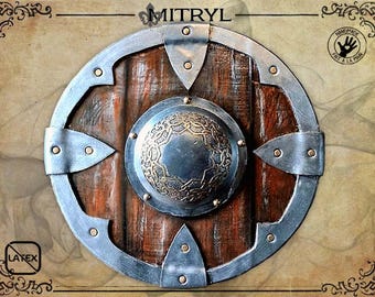 Handmade Viking Wooden Shield for LARP Battle, Battle Ready Norse Warriors Cosplay Prop