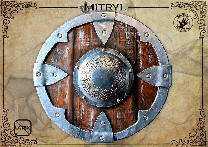 Handmade Viking Wooden Shield for LARP Battle, Battle Ready Norse Warriors Cosplay Prop image 1