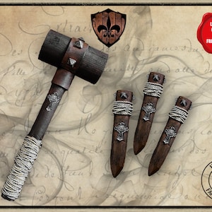 Foam LARP Hammer with Spikes: Vampire Slayer Cosplay