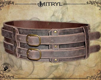 Brown Leather Medieval Belt: LARP Cosplay Knight's Belt