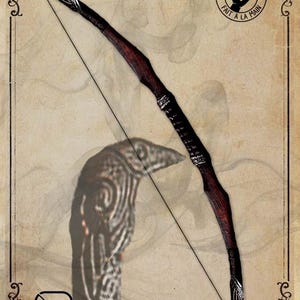 LARP Bow, Ranger's bow with Raven Design, Handmade Foam. *TARIFF INCLUDED*
