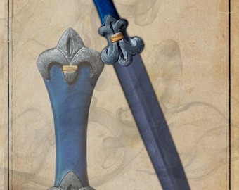 Fleur-de-lis foam LARP dagger for live action role playing or cosplay.