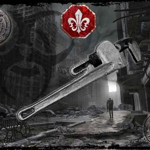 Wendy Smalljaw foam LARP pipe wrench for live action role playing or cosplay.*TAX INCLUDED*
