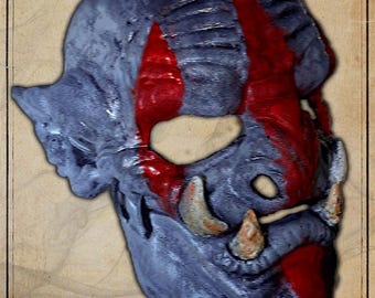Orc LARP Mask – Fantasy LARP Mask  – Fantasy Cosplay Mask – Handmade Creature Mask - Latex Free Foam.
