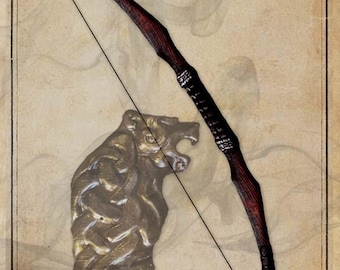 Handmade Foam LARP Bow: Cosplay Prop with Bear. *TARIFF INCLUDED*