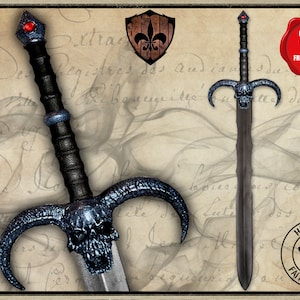 Skull (silver) foam LARP sword for live action role playing or cosplay *TAX INCLUDED*