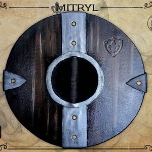 Handmade Viking Wooden Shield for LARP Battle, Battle Ready Norse Warriors Cosplay Prop image 2