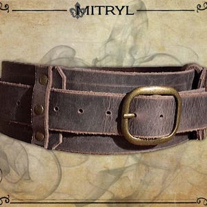 Brown Leather Medieval Belt: LARP Cosplay Warrior's Belt