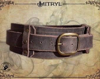 Brown Leather Medieval Belt: LARP Cosplay Warrior's Belt