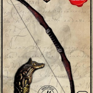 Ranger&#39;s bow with wolves. LARP bow for live action role playing or cosplay. *TAX INCLUDED*