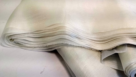 Margilan Silk Gauze Silk Fabric by the Yard 18 45 Cm Wide Margelan Natural White Silk Gauze Etsy UK