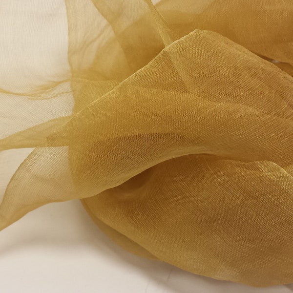 Pure Silk Organza Hand-dyed 100%Pure Silk Organza Silk Hand-dyed Craft Fabric For Nun0 Felting Art Supplies 3 yards Maple Sugar color