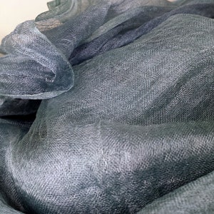 100%Pure Silk Scrim Silk Hand-dyed Gray color Craft Fabric For Nuno Felting Art Supplies ART015