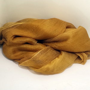 Margilan silk Scrim 31&quot; 80 cm 100% Natural Silk Scrim Fabric for Nuno felting textile Toffee color ART018