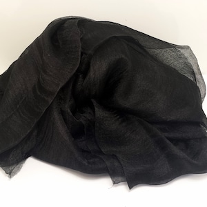100% Seda Pura Scrim Seda Tingido à Mão Tecido Artesanal Preto para Feltragem Nuno Material de Arte