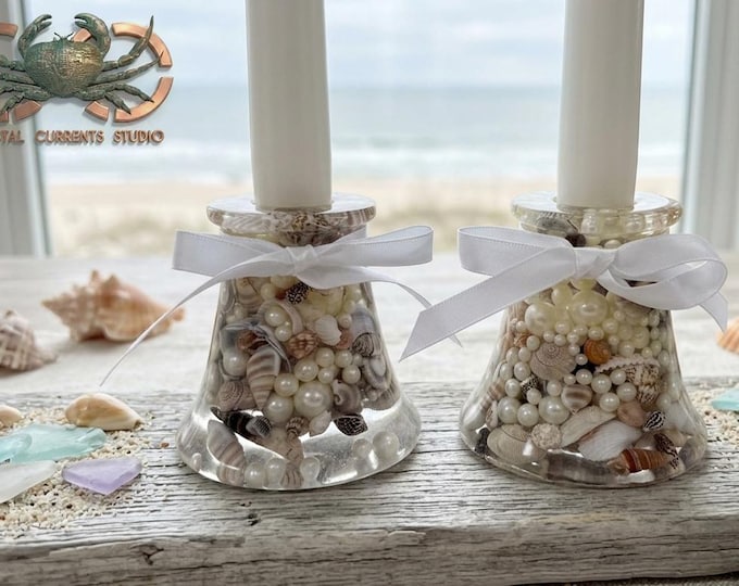 Pearl Horizon Taper Candle Holders