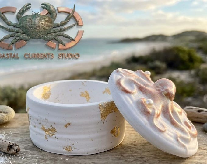 Gilded Octopus Treasure Jar