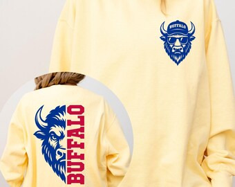 Buffalo Shirt & Sweatshirt, Retro Buffalo Graphic Tee, Western Bison Shirt, Buffalo Lover Gift